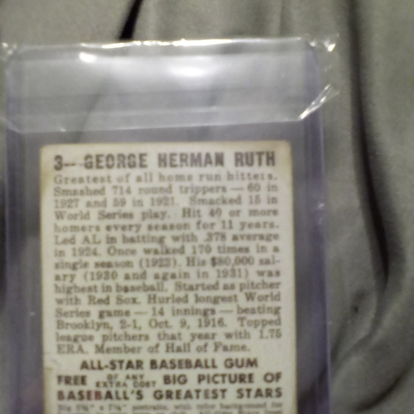 Babe Ruth card from leaf - Picture 4 of 5